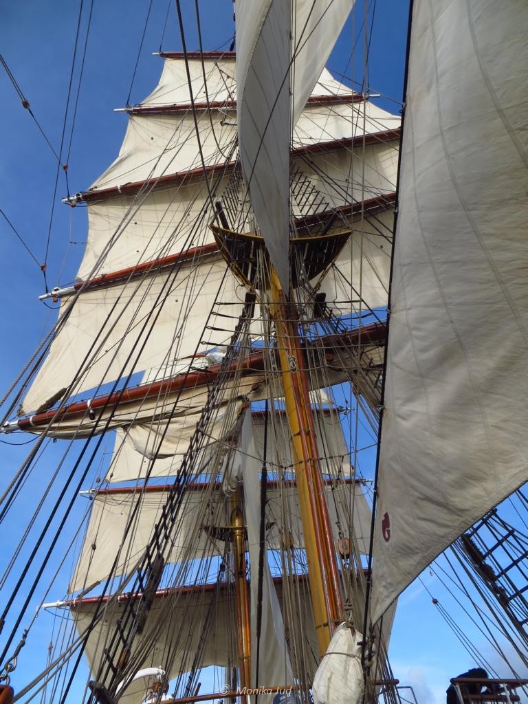 Bark Europa unter Segeln auf dem Weg in die Antarktis