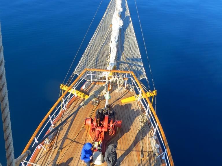 vom Mast der Bark Europa - strahlendes Blau im Weddell-Meer