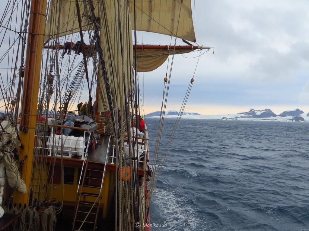 Bark Europa auf dem Weg zur Hope Bay, Antarktika