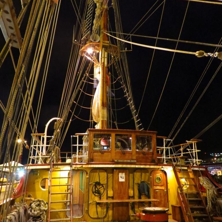 Bark Europa - Deck bei Nacht