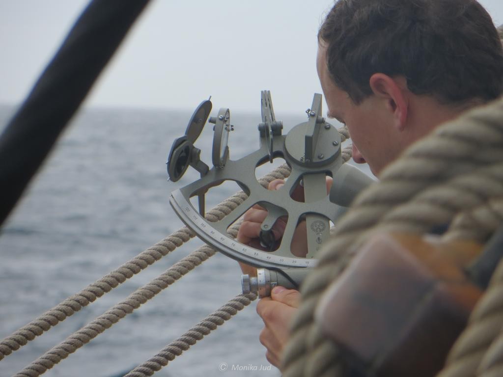 Positionsbestimmung mit Sextant: Training auf See